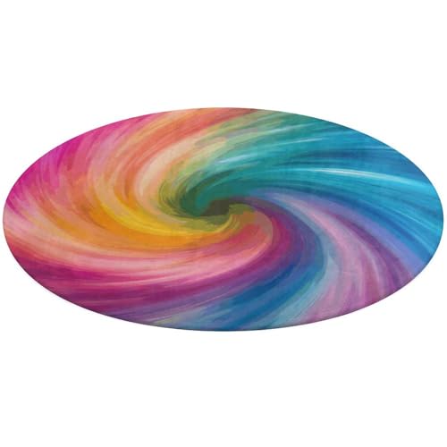 Badvorleger in Regenbogenfarben, rund, weich, saugfähig, für Eingangsbereich, rutschfest, Bauernhaus, 80 x 80 cm, für Schlafzimmer, Wohnzimmer, Heimdekoration Badvorleger in Regenbogenfarben, rund, weich, saugfähig, für Eingangsbereich, rutschfest, Bauernhaus, 80 x 80 cm, für Schlafzimmer, Wohnzimmer, Heimdekoration von DWTJKMS