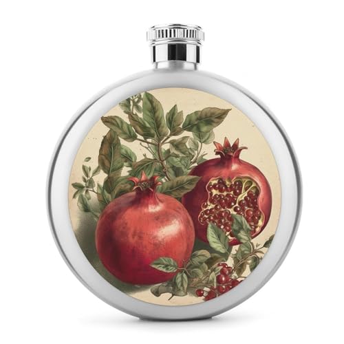 Beeren des Granatapfel-Whiskey-Flachmanns, klein, tragbar, Reise-Likörflasche, auslaufsicher, für Hochzeit, Party, Trauzeugen, Brautjungfer, 142 ml von DWTJKMS