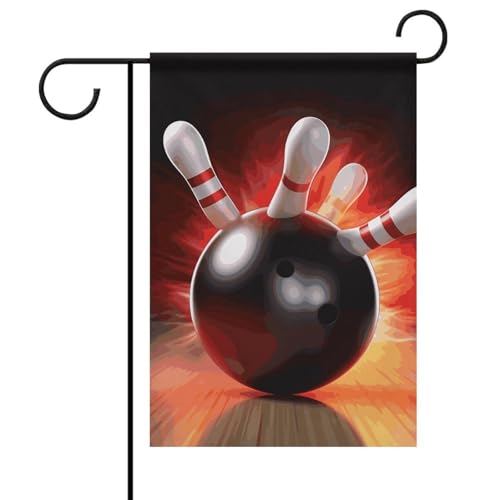 Bowlingball-Sommer-Gartenflagge, doppelseitig, 30,5 x 45,7 cm, Gartenflaggen, Frühlingssonne, Gartenflaggen, saisonale Willkommensflagge für den Außenbereich, Dekoration von DWTJKMS