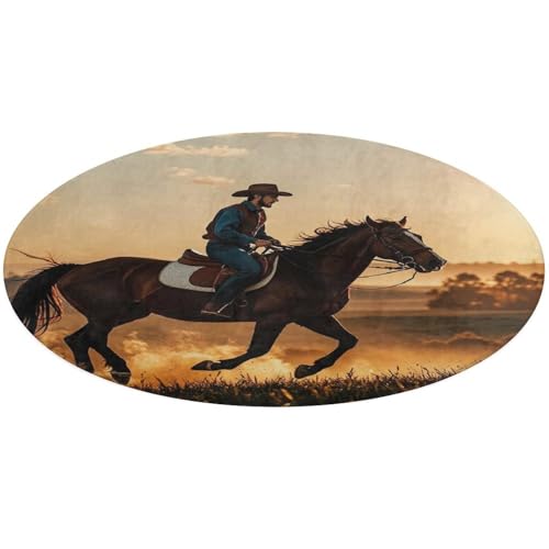 Cowboys Runder Teppich mit Reitpferden, weich, saugfähig, Badematte, Eingangsbereich, rutschfest, Bauernhaus, 60 x 60 cm, für Schlafzimmer, Wohnzimmer, Heimdekoration Cowboys Runder Teppich mit Reitpferden, weich, saugfähig, Badematte, Eingangsbereich, rutschfest, Bauernhaus, 60 x 60 cm, für Schlafzimmer, Wohnzimmer, Heimdekoration von DWTJKMS