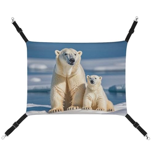 DWTJKMS 2 Polar Bears Katzenhängematte Weiche Schlafhängematten Verstellbare Haustierhängematte Ganzjahresgebrauch für Katzen, Frettchen, Welpen, Kaninchen, Kleintiere (klassisch) von DWTJKMS