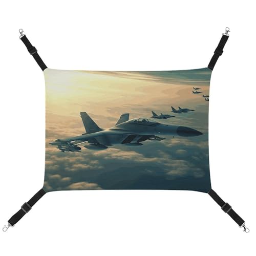 DWTJKMS Aircraft Fighter Jets Katzenhängematte, weiche Schlafhängematten, verstellbare Haustierhängematte für alle Jahreszeiten, für Katzen, Frettchen, Welpen, Kaninchen, Kleintiere (klassisch) von DWTJKMS