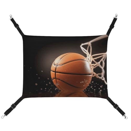 DWTJKMS Basketball-Katzen-Hängematte, weiche Schlaf-Hängematten, verstellbare Haustier-Hängematte, ganzjähriger Gebrauch für Katzen, Frettchen, Welpen, Kaninchen, Kleintiere (klassisch) von DWTJKMS