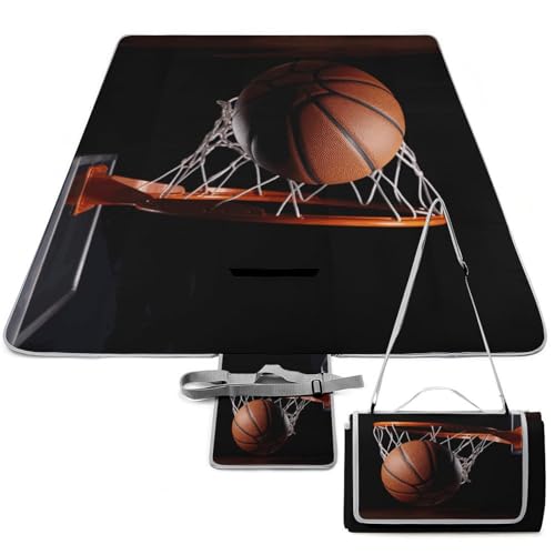 DWTJKMS Basketball-Picknickmatte, faltbar, wasserdicht, Sandmatte mit Tragetasche, große Outdoor-Picknick-Matten, 147,3 x 147,3 cm, Campingdecke für Strand, Park, Reisen DWTJKMS Basketball-Picknickmatte, faltbar, wasserdicht, Sandmatte mit Tragetasche, große Outdoor-Picknick-Matten, 147,3 x 147,3 cm, Campingdecke für Strand, Park, Reisen von DWTJKMS