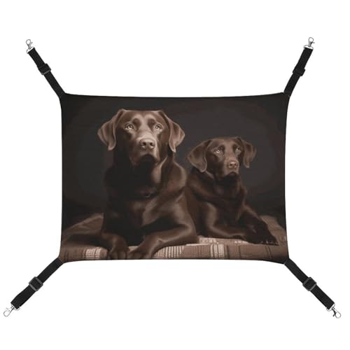 DWTJKMS Braune Labrador Retriever Katzenhängematte, weiche Schlafhängematten, verstellbare Haustierhängematte für alle Jahreszeiten, für Katzen, Frettchen, Welpen, Kaninchen, Kleintiere (klassisch) von DWTJKMS