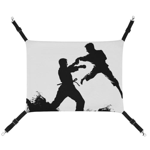 DWTJKMS Kickboxing Katzenhängematte, weiche Schlafhängematten, verstellbare Haustierhängematte für alle Jahreszeiten, für Katzen, Frettchen, Welpen, Kaninchen, Kleintiere (klassisch) von DWTJKMS
