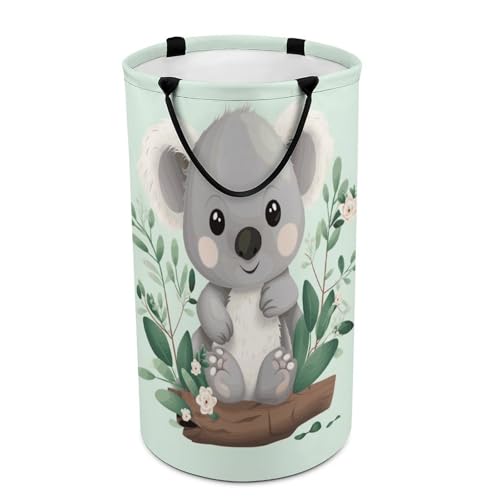 DWTJKMS Koala Wäschekorb, zusammenklappbarer Wäschekorb mit einfachen Tragegriffen, großer Aufbewahrungskorb für Waschküche, Wohnheim, Familie von DWTJKMS