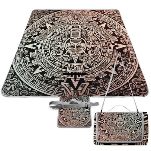 DWTJKMS Maya-Kalender, Picknick-Matte, faltbar, wasserdicht, mit Tragetasche, große Outdoor-Picknick-Matten, 147,3 x 147,3 cm, Campingdecke für Strand, Park, Reisen DWTJKMS Maya-Kalender, Picknick-Matte, faltbar, wasserdicht, mit Tragetasche, große Outdoor-Picknick-Matten, 147,3 x 147,3 cm, Campingdecke für Strand, Park, Reisen von DWTJKMS