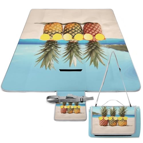 DWTJKMS Picknick-Matte mit geometrischer Ananas-Motiv, faltbar, wasserdicht, mit Tragetasche, groß, Outdoor-Picknick-Matten, 147,3 x 147,3 cm, Campingdecke für Strand, Park, Reisen DWTJKMS Picknick-Matte mit geometrischer Ananas-Motiv, faltbar, wasserdicht, mit Tragetasche, groß, Outdoor-Picknick-Matten, 147,3 x 147,3 cm, Campingdecke für Strand, Park, Reisen von DWTJKMS