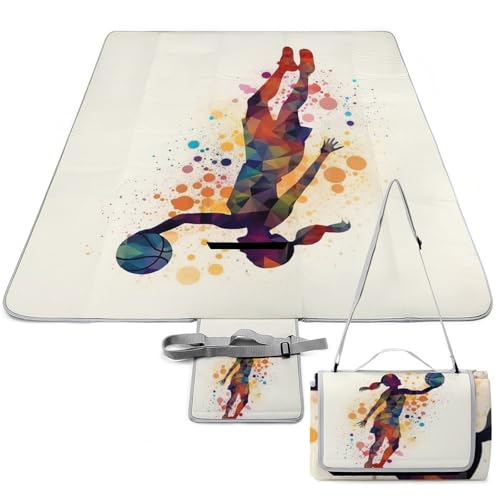 DWTJKMS Picknickmatte mit Basketball-Mädchen-Muster, faltbar, wasserdicht, Sandmatte mit Tragetasche, große Outdoor-Picknick-Matten, 147,3 x 147,3 cm, Campingdecke für Strand, Park, Reisen DWTJKMS Picknickmatte mit Basketball-Mädchen-Muster, faltbar, wasserdicht, Sandmatte mit Tragetasche, große Outdoor-Picknick-Matten, 147,3 x 147,3 cm, Campingdecke für Strand, Park, Reisen von DWTJKMS