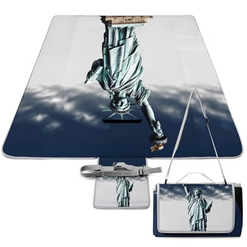 DWTJKMS Picknickmatte mit Freiheitsstatue, faltbar, wasserdicht, mit Tragetasche, große Outdoor-Picknick-Matten, 147,3 x 147,3 cm, Campingdecke für Strand, Park, Reisen DWTJKMS Picknickmatte mit Freiheitsstatue, faltbar, wasserdicht, mit Tragetasche, große Outdoor-Picknick-Matten, 147,3 x 147,3 cm, Campingdecke für Strand, Park, Reisen von DWTJKMS