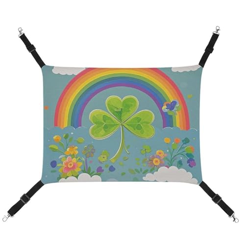 DWTJKMS Rainbow Circle Kleeblatt-Katzen-Hängematte, weiche Schlaf-Hängematten, verstellbare Haustier-Hängematte, ganzjähriger Gebrauch für Katzen, Frettchen, Welpen, Kaninchen, Kleintiere (klassisch) von DWTJKMS