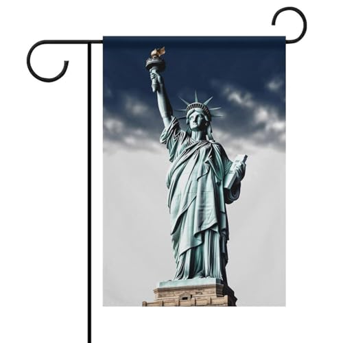 Freiheitsstatue Sommer-Gartenflagge, doppelseitig, 30,5 x 45,7 cm, Gartenflaggen, Frühlingssonne, Gartenflaggen, saisonale Willkommensflagge, Dekoration für den Außenbereich von DWTJKMS