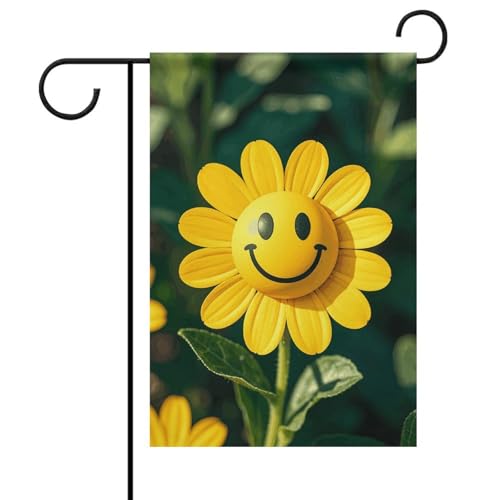 Gelbe Smiley-Blumen-Sommer-Gartenflagge, doppelseitig, 30,5 x 45,7 cm, Gartenflaggen, saisonale Willkommensflagge, Dekoration für den Außenbereich Gelbe Smiley-Blumen-Sommer-Gartenflagge, doppelseitig, 30,5 x 45,7 cm, Gartenflaggen, saisonale Willkommensflagge, Dekoration für den Außenbereich von DWTJKMS