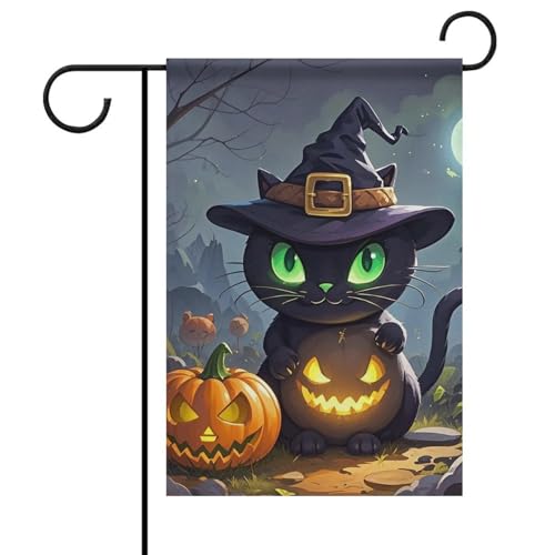 Halloween-Gartenflagge, doppelseitig, 30,5 x 45,7 cm, Gartenflaggen, Frühlingssonne, Gartenflaggen, saisonale Willkommensflagge, Dekoration für den Außenbereich von DWTJKMS
