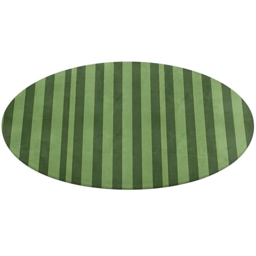 Klassischer grüner gestreifter runder Teppich, weich, saugfähig, Badematte, Eingangsbereich, rutschfest, Bauernhaus, 90 x 90 cm, für Schlafzimmer, Wohnzimmer, Heimdekoration Klassischer grüner gestreifter runder Teppich, weich, saugfähig, Badematte, Eingangsbereich, rutschfest, Bauernhaus, 90 x 90 cm, für Schlafzimmer, Wohnzimmer, Heimdekoration von DWTJKMS