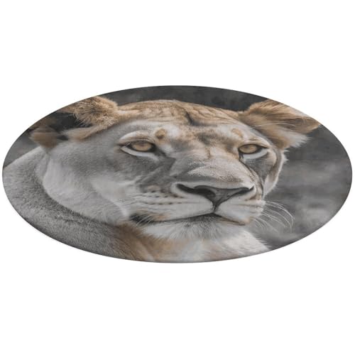 Lioness Runder Teppich, weich, saugfähig, Badematte, Eingangsbereich, rutschfeste Teppiche, Bauernhaus, für Vorder- und Hintertür, 60 x 60 cm, für Schlafzimmer, Wohnzimmer, Heimdekoration Lioness Runder Teppich, weich, saugfähig, Badematte, Eingangsbereich, rutschfeste Teppiche, Bauernhaus, für Vorder- und Hintertür, 60 x 60 cm, für Schlafzimmer, Wohnzimmer, Heimdekoration von DWTJKMS
