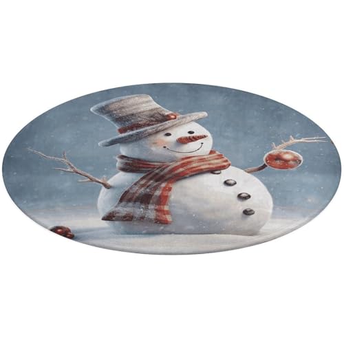 Lustiger Weihnachts-Schneemann-Teppich, weich, saugfähig, Badematte, Eingang, rutschfest, Bauernhaus, Haustürmatte, 60 x 60 cm, für Schlafzimmer, Wohnzimmer, Heimdekoration Lustiger Weihnachts-Schneemann-Teppich, weich, saugfähig, Badematte, Eingang, rutschfest, Bauernhaus, Haustürmatte, 60 x 60 cm, für Schlafzimmer, Wohnzimmer, Heimdekoration von DWTJKMS