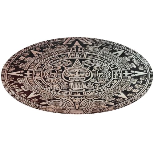 Maya-Kalender, runder Teppich, weich, saugfähig, Badematte, Eingangsbereich, rutschfest, Bauernhaus, 60 x 60 cm, für Schlafzimmer, Wohnzimmer, Heimdekoration Maya-Kalender, runder Teppich, weich, saugfähig, Badematte, Eingangsbereich, rutschfest, Bauernhaus, 60 x 60 cm, für Schlafzimmer, Wohnzimmer, Heimdekoration von DWTJKMS