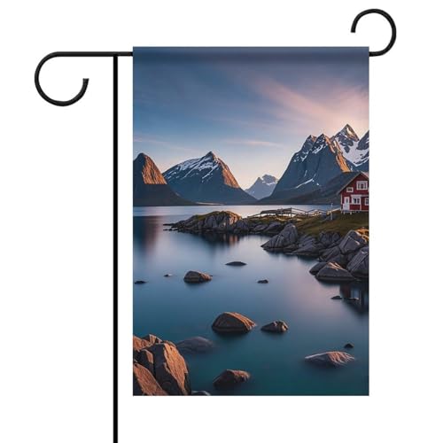 Norwegeninseln Sommer-Gartenflagge, doppelseitig, 30,5 x 45,7 cm, Gartenflaggen, saisonale Willkommensflagge für den Außenbereich, Dekoration von DWTJKMS