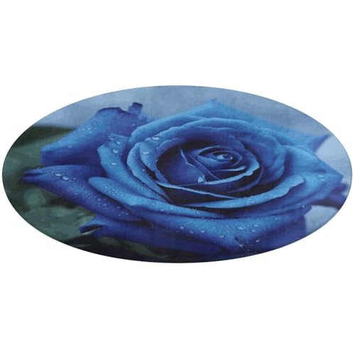 Romantischer runder Teppich mit blauen Rosen, weich, saugfähig, Badematte, Eingangsbereich, rutschfeste Teppiche, Bauernhaus, Haustürmatte, 60 x 60 cm, für Schlafzimmer, Wohnzimmer, Heimdekoration Romantischer runder Teppich mit blauen Rosen, weich, saugfähig, Badematte, Eingangsbereich, rutschfeste Teppiche, Bauernhaus, Haustürmatte, 60 x 60 cm, für Schlafzimmer, Wohnzimmer, Heimdekoration von DWTJKMS