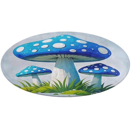 Runder Teppich mit Cartoon-Pilz, weich, saugfähig, für Eingangsbereich, rutschfest, Bauernhaus, 60 x 60 cm, für Schlafzimmer, Wohnzimmer, Heimdekoration Runder Teppich mit Cartoon-Pilz, weich, saugfähig, für Eingangsbereich, rutschfest, Bauernhaus, 60 x 60 cm, für Schlafzimmer, Wohnzimmer, Heimdekoration von DWTJKMS
