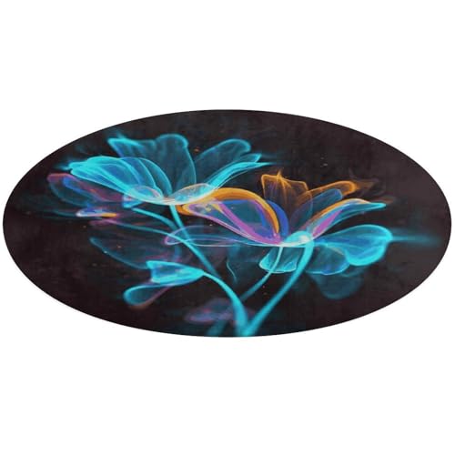 Runder Teppich mit Neonblumen, weich, saugfähig, für Eingangsbereich, rutschfest, Bauernhaus, 80 x 80 cm, für Schlafzimmer, Wohnzimmer, Heimdekoration Runder Teppich mit Neonblumen, weich, saugfähig, für Eingangsbereich, rutschfest, Bauernhaus, 80 x 80 cm, für Schlafzimmer, Wohnzimmer, Heimdekoration von DWTJKMS