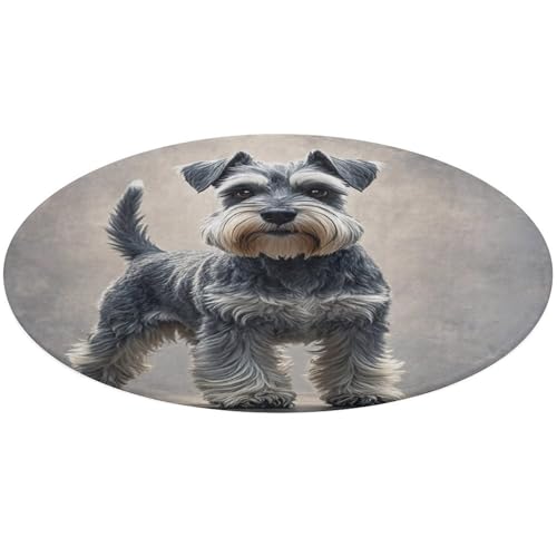 Schnauzer runder Teppich, weich, saugfähig, Badematte, Eingangsbereich, rutschfest, Bauernhaus, 80 x 80 cm, für Schlafzimmer, Wohnzimmer, Heimdekoration Schnauzer runder Teppich, weich, saugfähig, Badematte, Eingangsbereich, rutschfest, Bauernhaus, 80 x 80 cm, für Schlafzimmer, Wohnzimmer, Heimdekoration von DWTJKMS