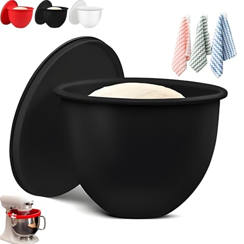 Mixaid Silikon Liners für Küche Tilt-Head 5 Qt Mischer, Silikon Mischschale Liners, Mischschale Zubehör zum Backen und Kochen(Black1pc) von DWTYQN