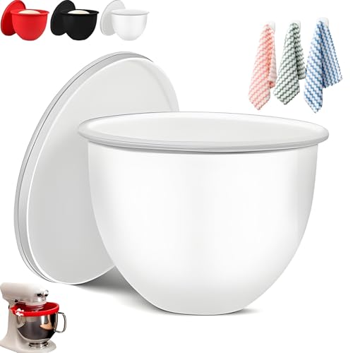 Mixaid Silikon Liners für Küche Tilt-Head 5 Qt Mischer, Silikon Mischschale Liners, Mischschale Zubehör zum Backen und Kochen(White1PC) von DWTYQN