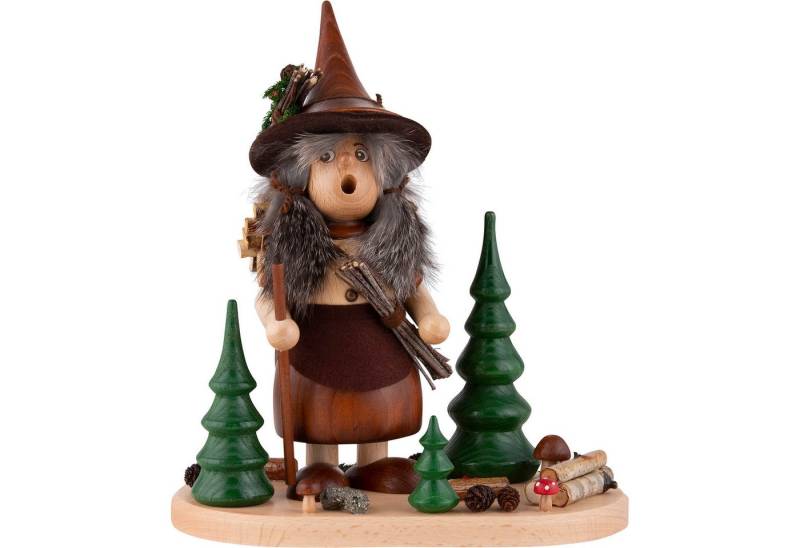 DWU - Drechselwerkstatt Uhlig Räuchermännchen Wichtelfrau mit Holzkiepe (25cm) Räuchermann von Drechselwerkstatt Uhl von DWU - Drechselwerkstatt Uhlig