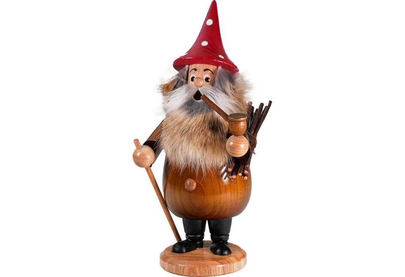 DWU - Drechselwerkstatt Uhlig Räuchermännchen Wurzelzwerg braun mit rotem Hut (19cm) Räuchermann von Drechselwerksta von DWU - Drechselwerkstatt Uhlig