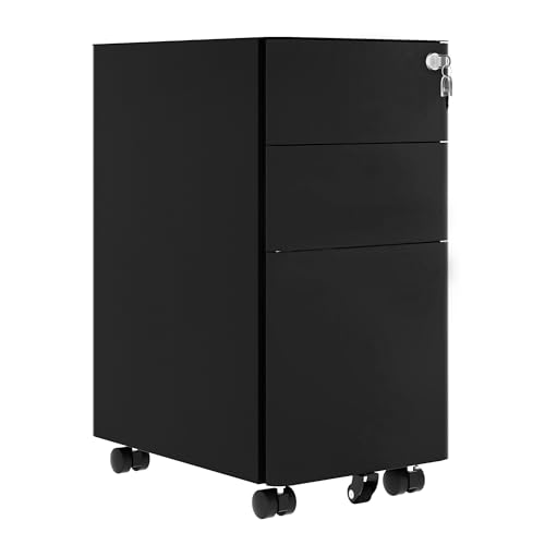 DWVO Abschließbarer Aktenschrank mit 3 Schubladen, Büroschubladen mit Schlüsseln, kompakter, schlanker, tragbarer Metall-Aktenschrank, vormontierter Büroschrank für A4/Brief/Legal, 30 x 45 x 61 cm DWVO Abschließbarer Aktenschrank mit 3 Schubladen, Büroschubladen mit Schlüsseln, kompakter, schlanker, tragbarer Metall-Aktenschrank, vormontierter Büroschrank für A4/Brief/Legal, 30 x 45 x 61 cm von DWVO