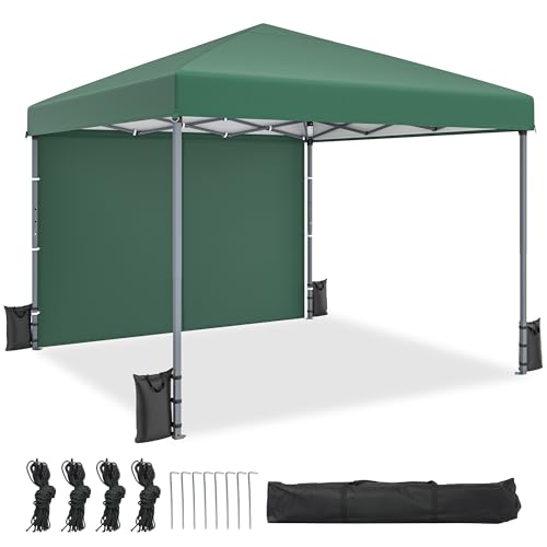 DWVO Pavillon Faltpavillon, Faltbarer Stabil Pop up Wetterfester Gartenpavillon mit Schutz, höhenverstellbar für alle Jahreszeiten ideal für Märkte Pool Wasserdicht und robust 3x3M Grün von DWVO