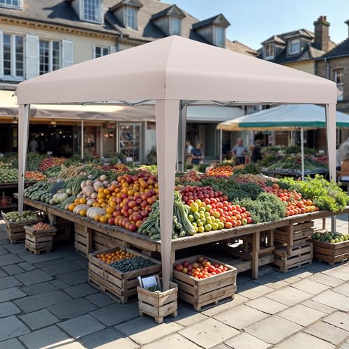 Pavillon Faltpavillon, Faltbarer Stabil Pop up Wetterfester Gartenpavillon mit UV-Schutz, höhenverstellbar für alle Jahreszeiten – ideal für Märkte, Pool，Wasserdicht und robust 3x3Meter von DWVO