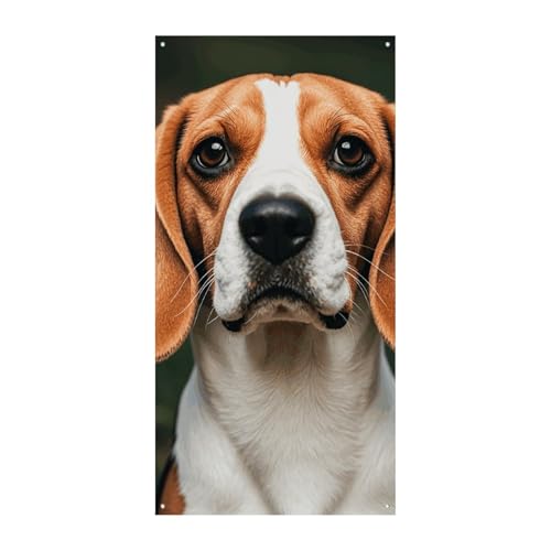 Beagle Hund Türvorhang Banner Wandbehang Banner Hintergrund Augenbinde Vorhang Willkommen Eingang Schild für Partys Festliche Feiern von DWVSFJM
