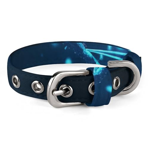Blue DNA Structure Hundehalsband, verstellbar, weich und bequem, Welpenhalsbänder mit Metallschnalle, Haustierhalsband für kleine, mittelgroße Haustiere Blue DNA Structure Hundehalsband, verstellbar, weich und bequem, Welpenhalsbänder mit Metallschnalle, Haustierhalsband für kleine, mittelgroße Haustiere von DWVSFJM
