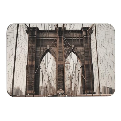 Brooklyn Bridge Kieselalgen-Badematten absorbieren Feuchtigkeit und Schmutz, Fußmatte mit rutschfester Gummi-Rückseite, Bodenmatte passt unter die Tür, für Badezimmerboden, Badewanne, Dusche Brooklyn Bridge Kieselalgen-Badematten absorbieren Feuchtigkeit und Schmutz, Fußmatte mit rutschfester Gummi-Rückseite, Bodenmatte passt unter die Tür, für Badezimmerboden, Badewanne, Dusche von DWVSFJM