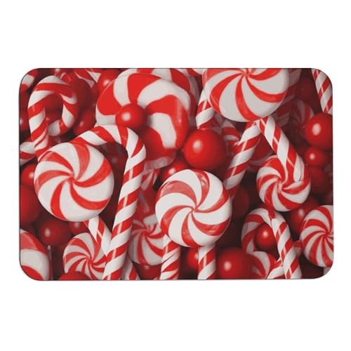 Candy Canes Kieselalgen-Badematten absorbieren Feuchtigkeit und Schmutz, Fußmatte mit rutschfester Gummi-Unterseite, Bodenmatte passt unter die Tür, für Badezimmer, Boden, Badewanne, Dusche Candy Canes Kieselalgen-Badematten absorbieren Feuchtigkeit und Schmutz, Fußmatte mit rutschfester Gummi-Unterseite, Bodenmatte passt unter die Tür, für Badezimmer, Boden, Badewanne, Dusche von DWVSFJM