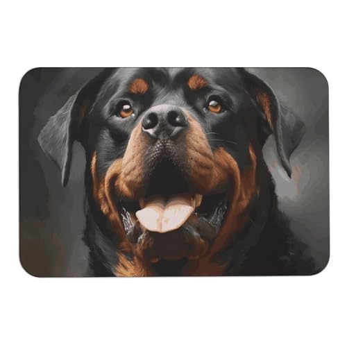 Coole Rottweiler-Hunde-Kieselalgen-Badematte absorbiert Feuchtigkeit und Schmutz, Fußmatte mit rutschfester Gummi-Unterseite, Bodenmatte passt unter die Tür, für Badezimmerboden, Badewanne, Dusche Coole Rottweiler-Hunde-Kieselalgen-Badematte absorbiert Feuchtigkeit und Schmutz, Fußmatte mit rutschfester Gummi-Unterseite, Bodenmatte passt unter die Tür, für Badezimmerboden, Badewanne, Dusche von DWVSFJM
