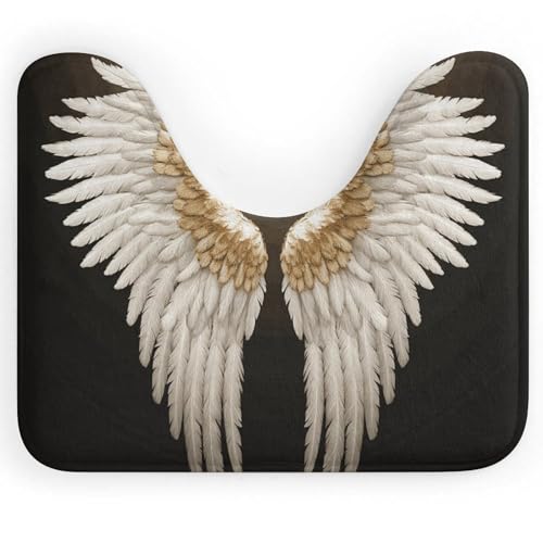 DWVSFJM Angel Wing U-förmiger WC-Vorleger, 40,6 x 50,8 cm, saugfähiges Wasser, schnell trocknend, Badezimmerteppich, rutschfest, leicht zu reinigen, Bodenmatte für Badewanne, Waschbecken DWVSFJM Angel Wing U-förmiger WC-Vorleger, 40,6 x 50,8 cm, saugfähiges Wasser, schnell trocknend, Badezimmerteppich, rutschfest, leicht zu reinigen, Bodenmatte für Badewanne, Waschbecken von DWVSFJM