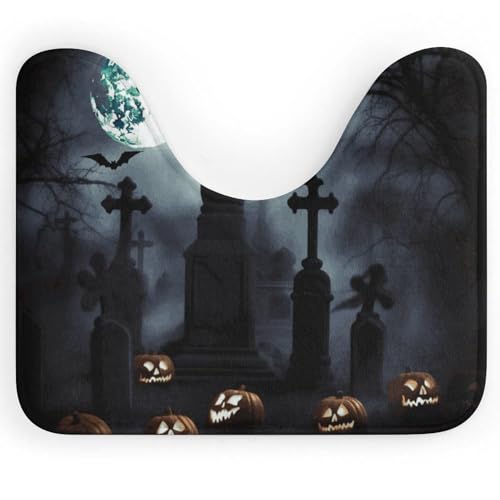 DWVSFJM Gothic Happy Halloween U-förmiger WC-Vorleger, 40,6 x 50,8 cm, saugfähiges Wasser, schnell trocknend, Badezimmerteppich, rutschfest, leicht zu reinigen, Bodenmatte für Badewanne, Waschbecken DWVSFJM Gothic Happy Halloween U-förmiger WC-Vorleger, 40,6 x 50,8 cm, saugfähiges Wasser, schnell trocknend, Badezimmerteppich, rutschfest, leicht zu reinigen, Bodenmatte für Badewanne, Waschbecken von DWVSFJM