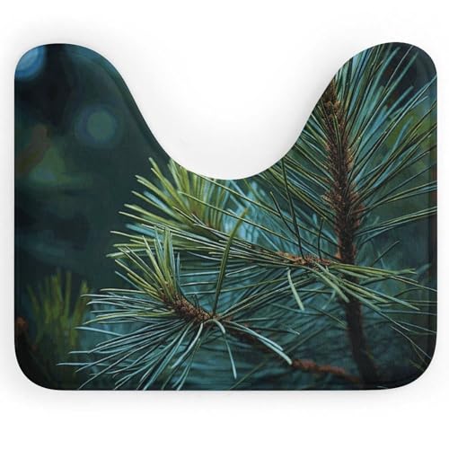 DWVSFJM Pine Tree Green Needles U-förmiger WC-Vorleger, 40,6 x 50,8 cm, saugfähiges Wasser, schnell trocknend, Badezimmerteppich, rutschfest, leicht zu reinigen, Bodenmatte für Badewanne, Waschbecken DWVSFJM Pine Tree Green Needles U-förmiger WC-Vorleger, 40,6 x 50,8 cm, saugfähiges Wasser, schnell trocknend, Badezimmerteppich, rutschfest, leicht zu reinigen, Bodenmatte für Badewanne, Waschbecken von DWVSFJM