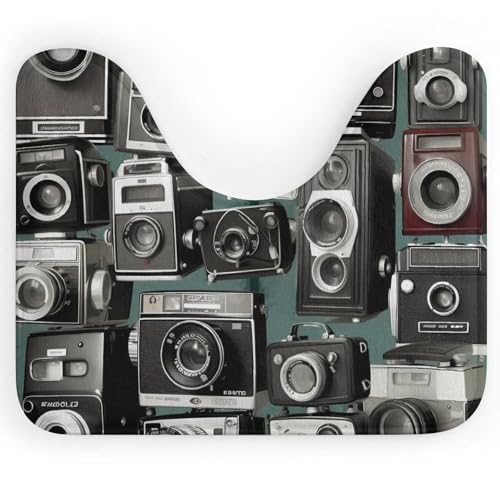DWVSFJM Retro Cool Camera Collection U-förmiger WC-Vorleger, 40,6 x 50,8 cm, saugfähiges Wasser, schnell trocknend, Badezimmerteppich, rutschfest, leicht zu reinigen, Bodenmatte für Badewanne DWVSFJM Retro Cool Camera Collection U-förmiger WC-Vorleger, 40,6 x 50,8 cm, saugfähiges Wasser, schnell trocknend, Badezimmerteppich, rutschfest, leicht zu reinigen, Bodenmatte für Badewanne von DWVSFJM