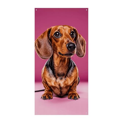 Dackel Weiner Hund Türvorhang Banner Wandbehang Banner Hintergrund Augenbinde Vorhang Willkommen Eingang Schild für Partys Festliche Feiern von DWVSFJM