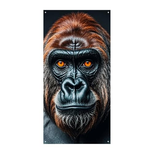 Ein Gorilla Türvorhang Banner Wandbehang Banner Hintergrund Augenbinde Vorhang Willkommen Eingang Schild für Partys, Festliche Feiern von DWVSFJM