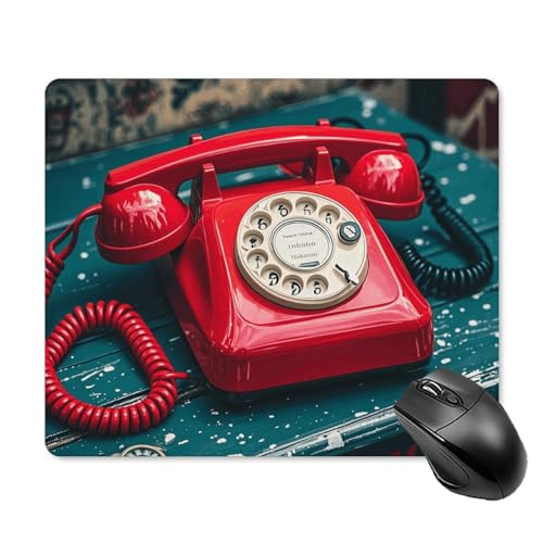England UK Retro London Telefon-Mauspad mit genähtem Rand, Premium-Mauspad, waschbares Tuch, rutschfestes Gummi-Mauspad, perfektes Design für Gaming, Laptop, Büroarbeit von DWVSFJM