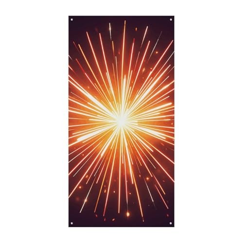 Explosion Feuerwerk 3D Türvorhang Banner Wandbehang Banner Hintergrund Augenbinde Vorhang Willkommen Eingang Schild für Partys, Festliche Feiern von DWVSFJM