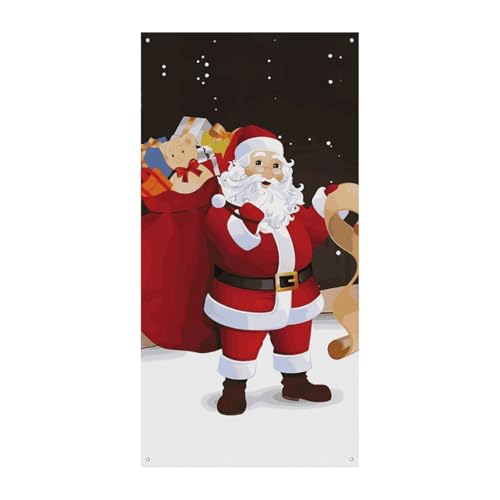 Frohe Weihnachten Türvorhang Banner Wandbehang Banner Hintergrund Augenbinde Vorhang Willkommen Eingang Schild für Partys Festliche Feiern von DWVSFJM