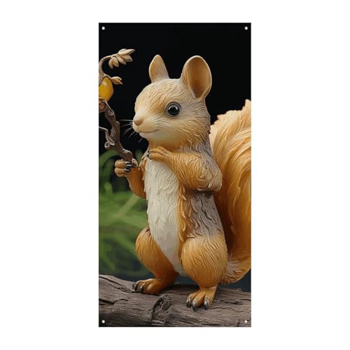 Harz Eichhörnchen Türvorhang Banner Wandbehang Banner Hintergrund Augenbinde Vorhang Willkommen Eingang Schild für Partys, Festliche Feiern von DWVSFJM